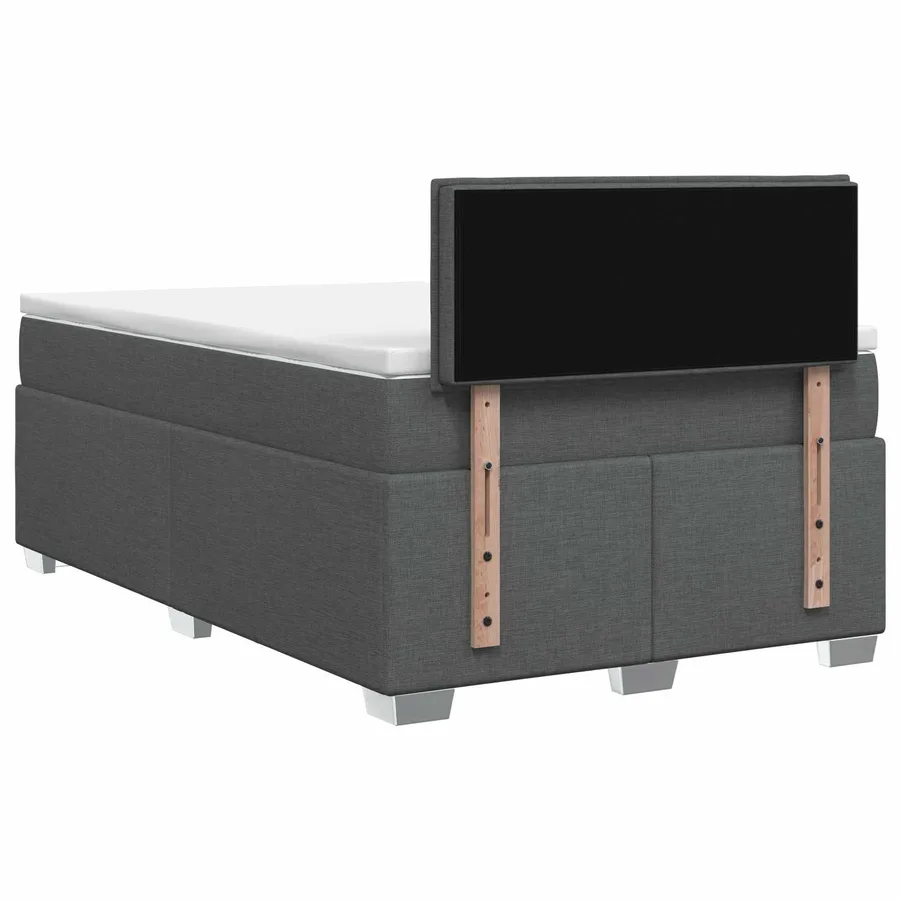 Lit boxspring avec matelas Gris foncé 120 x 190 cm Tissu - 7