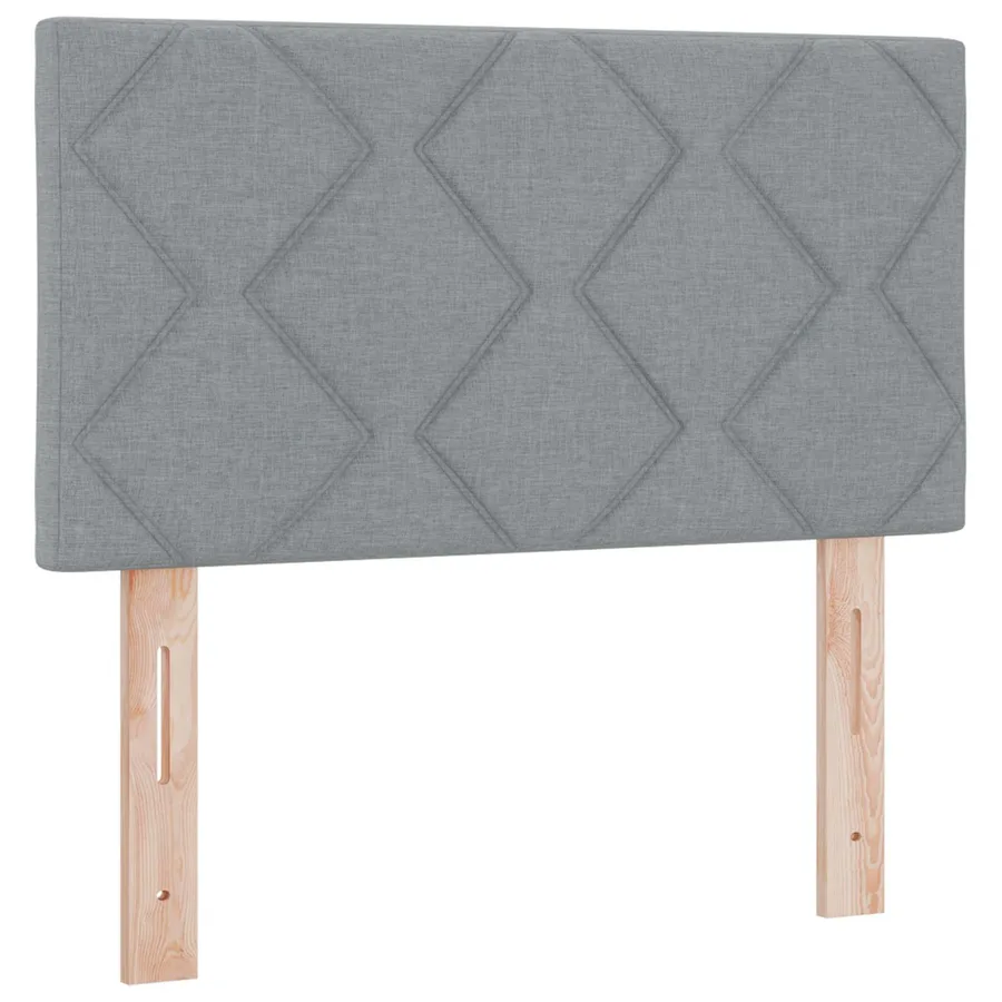 Lit boxspring avec matelas Gris clair 90 x 200 cm Tissu - 3