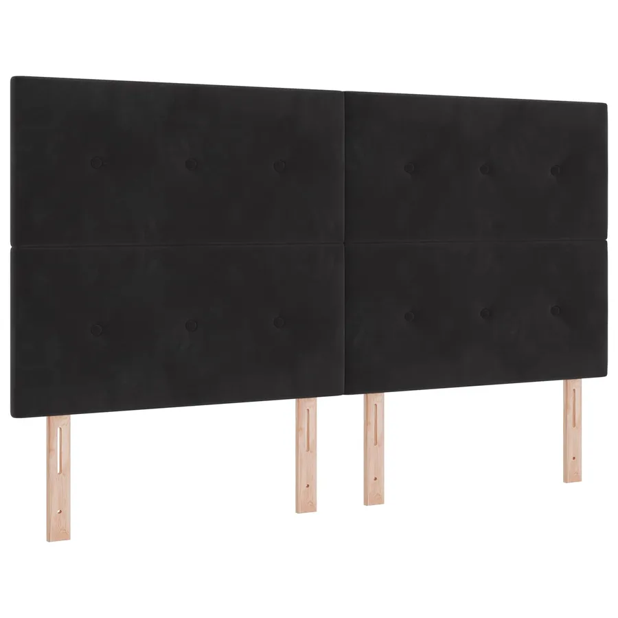 Lit boxspring LED avec matelas Noir 180 x 200 cm Velours - 3