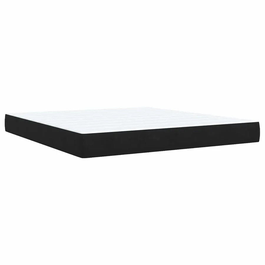 Lit boxspring LED avec matelas Noir 180 x 200 cm Velours - 5