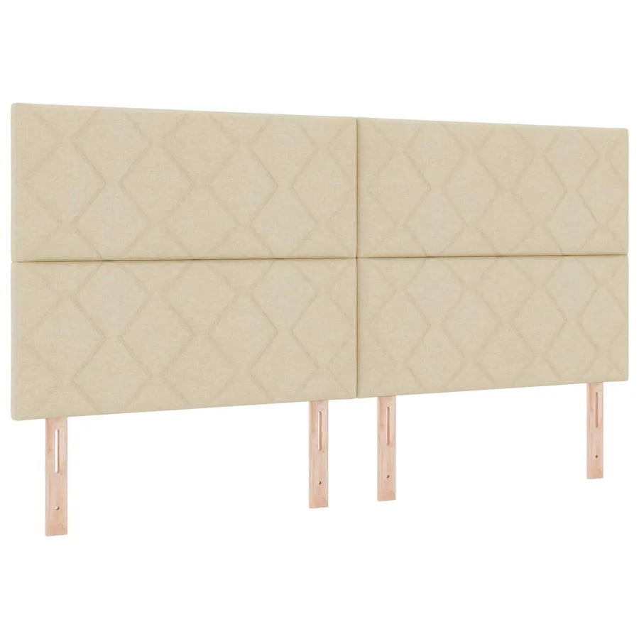 Lit ottoman avec matelas avec tête de lit 2 pc Crème Tissu - 3