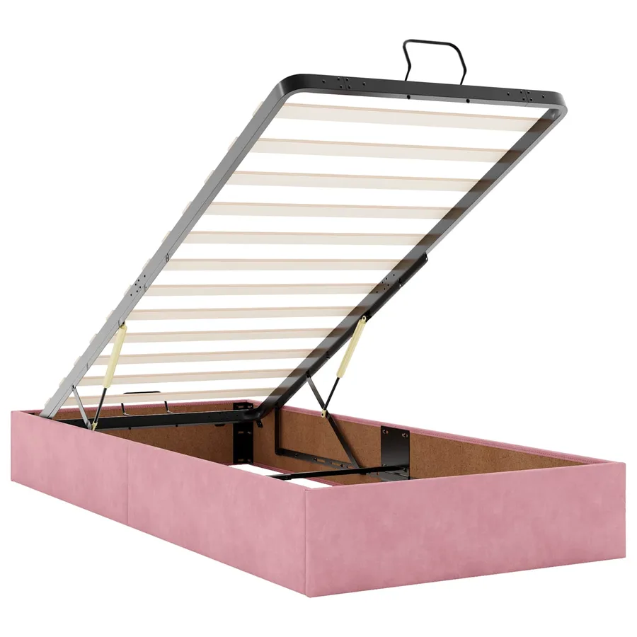 Lit ottoman avec matelas avec tête de lit 2 pc Rose Velours - 5