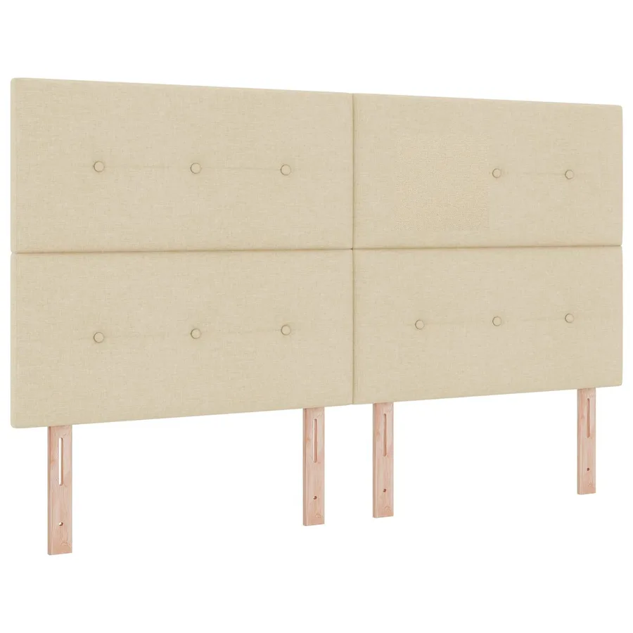 Lit ottoman avec matelas avec tête de lit 2 pc Crème Tissu - 3