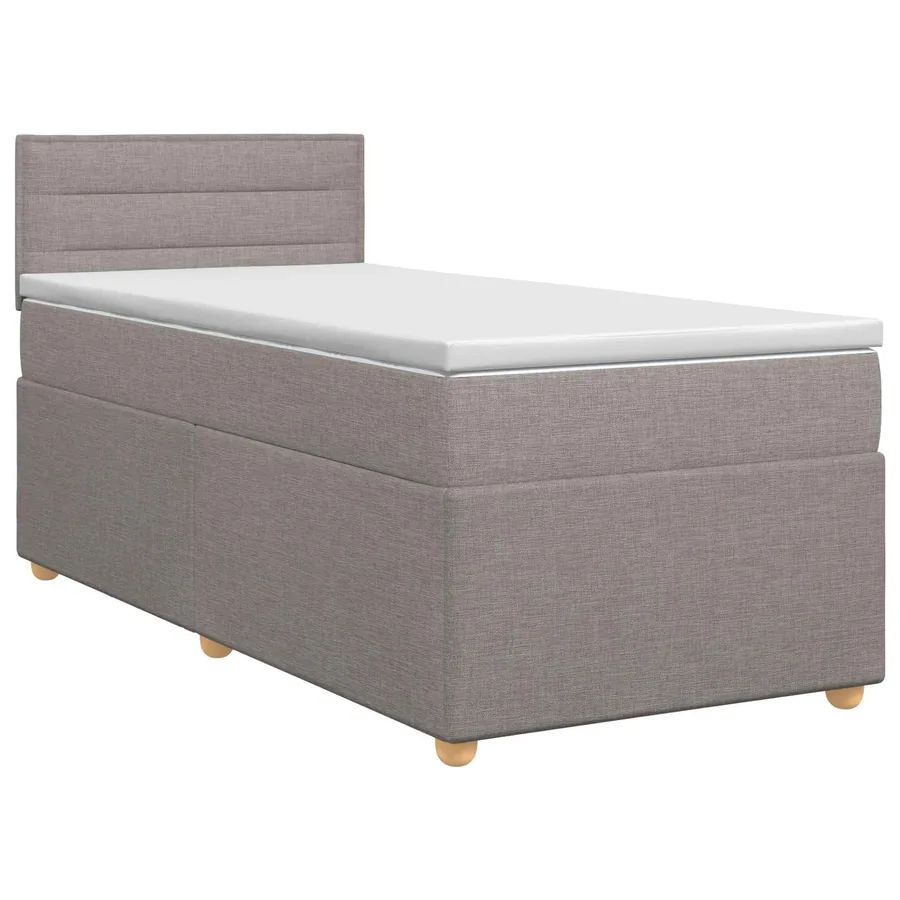 Lit boxspring avec matelas Taupe 90 x 200 cm Tissu