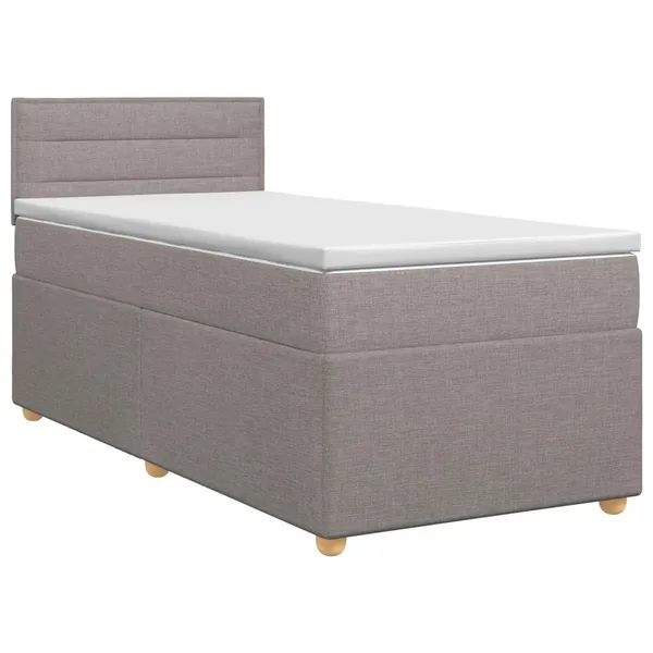 Lit boxspring avec matelas Taupe 90 x 200 cm Tissu