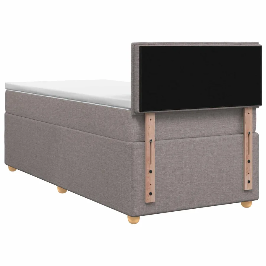 Lit boxspring avec matelas Taupe 90 x 200 cm Tissu - 7