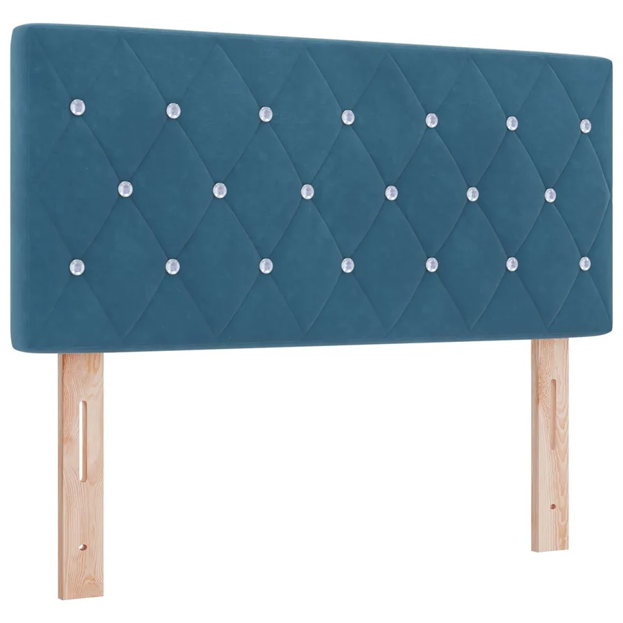Lit boxspring avec matelas Bleu foncé 120 x 200 cm Velours - 3