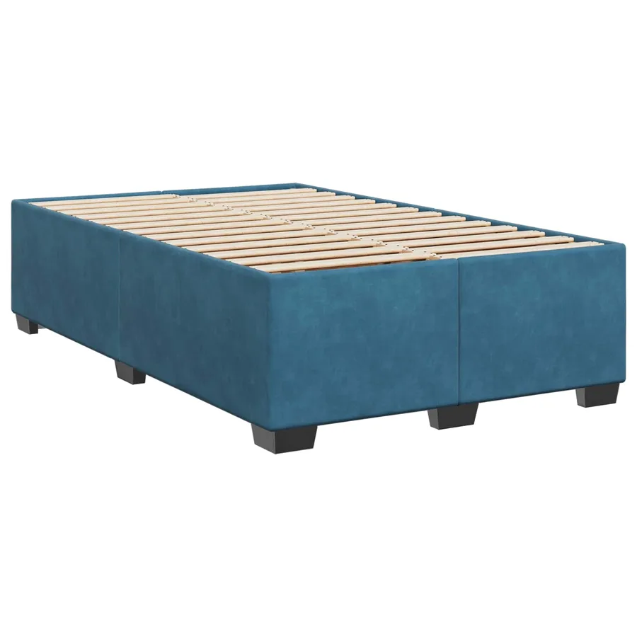 Lit boxspring avec matelas Bleu foncé 120 x 200 cm Velours - 4