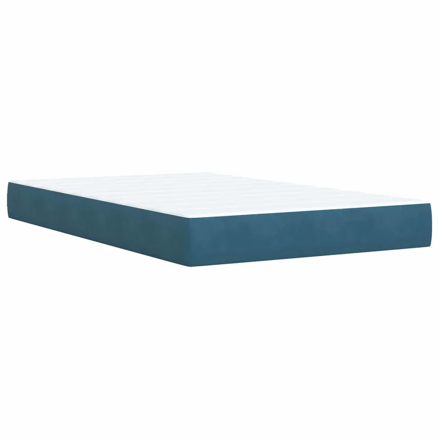 Lit boxspring avec matelas Bleu foncé 120 x 200 cm Velours - 5
