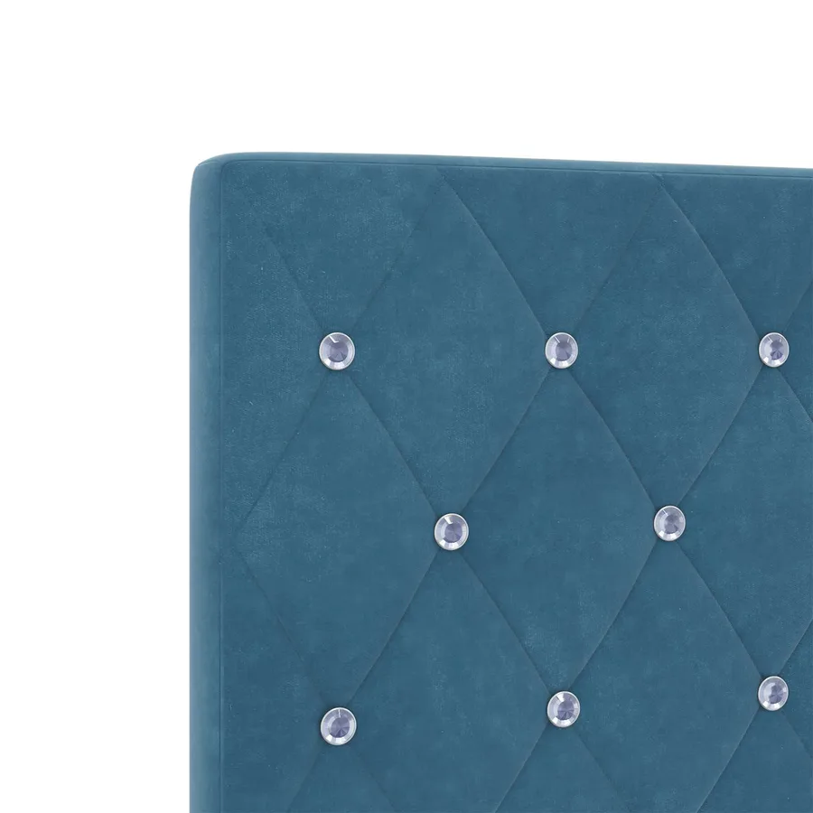 Lit boxspring avec matelas Bleu foncé 120 x 200 cm Velours - 8