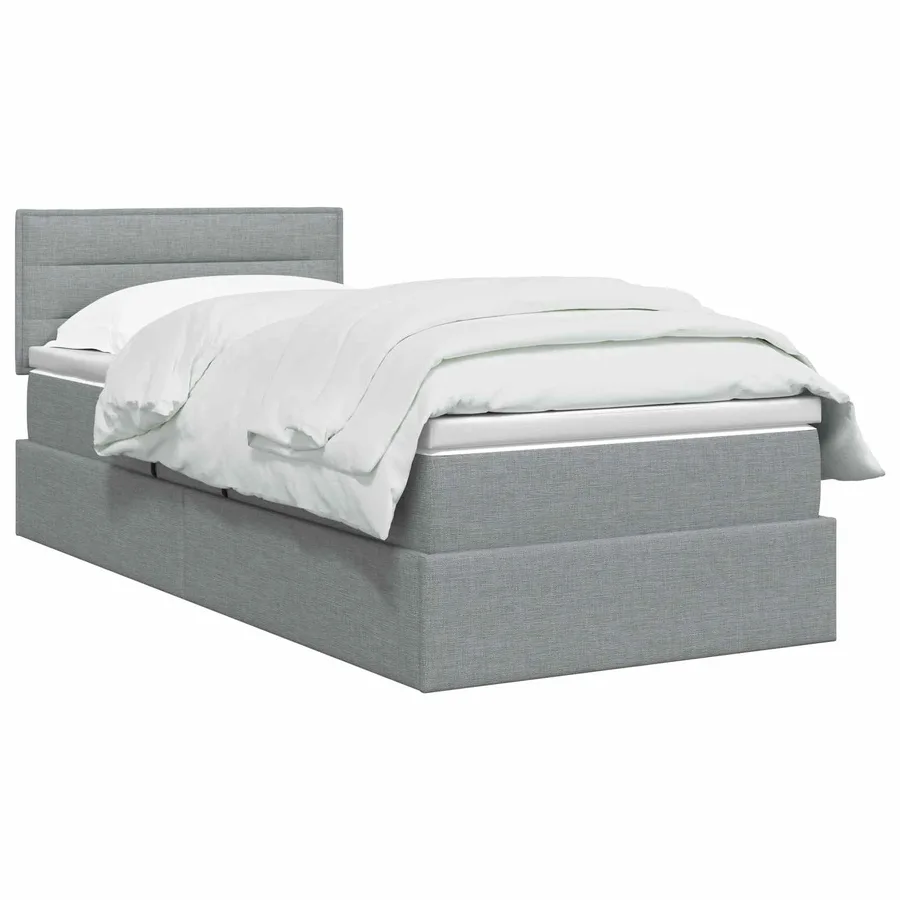 Lit avec rangement et matelas Gris clair 90 x 200 cm - 2