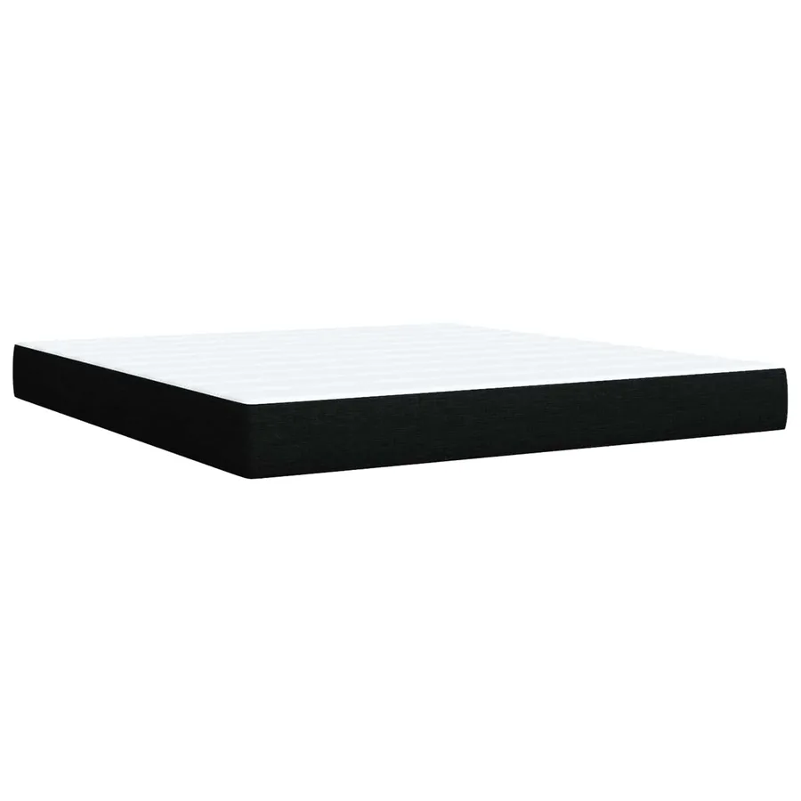 Lit boxspring avec matelas Noir 180 x 200 cm Tissu - 5