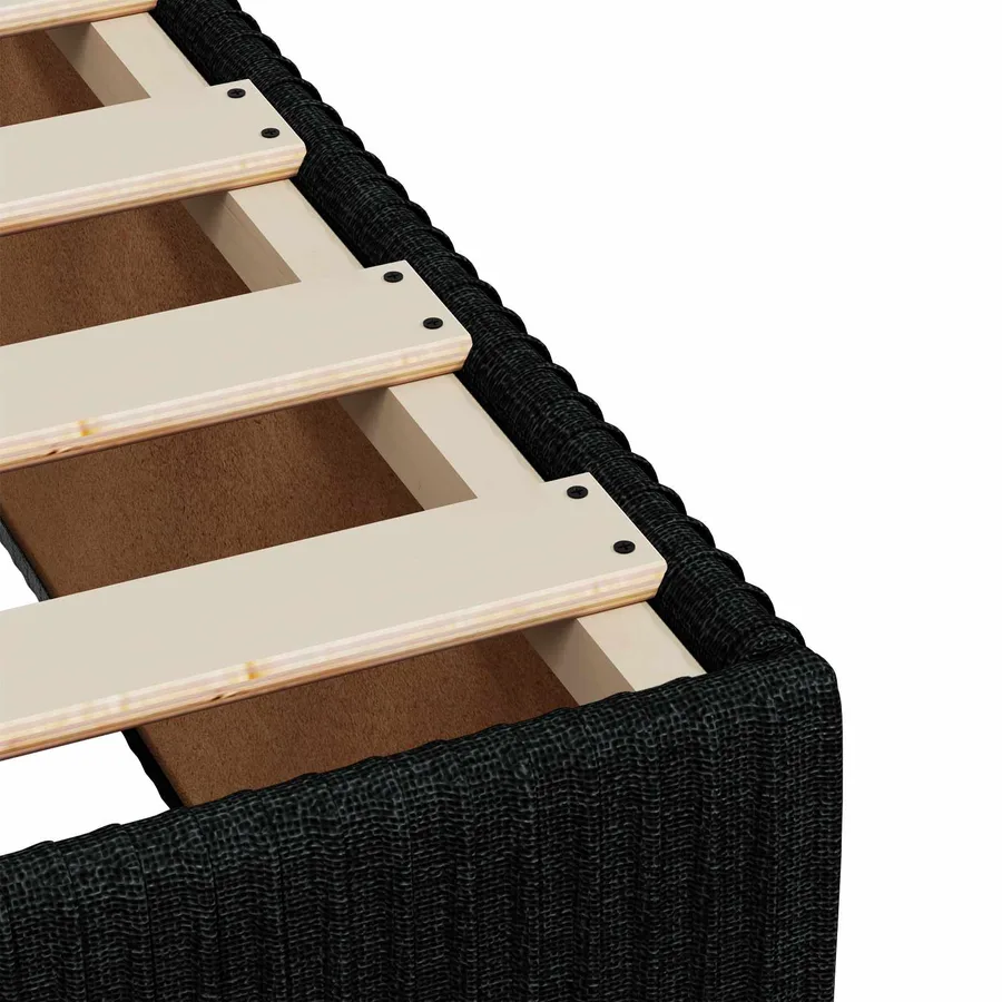 Lit boxspring avec matelas Noir 180 x 200 cm Tissu - 9