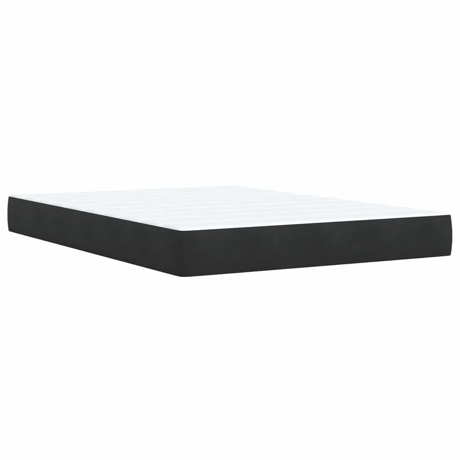 Lit boxspring LED avec matelas Noir 140 x 200 cm Velours - 5