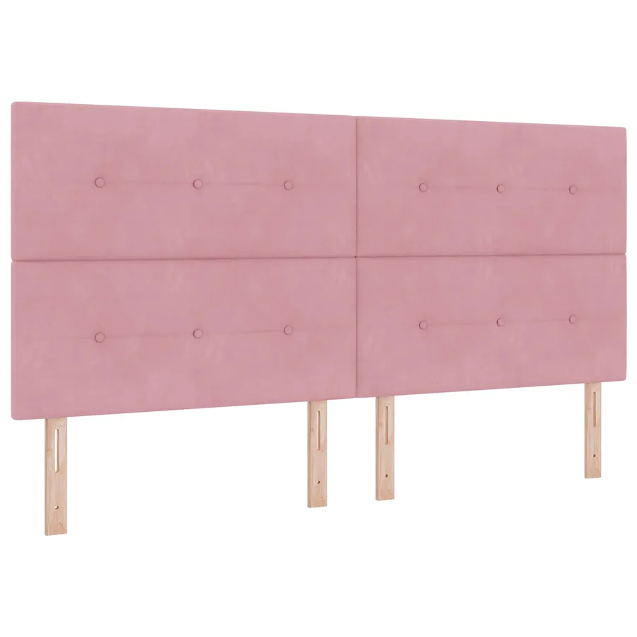 Lit boxspring LED avec matelas Rose 200 x 200 cm Velours - 3