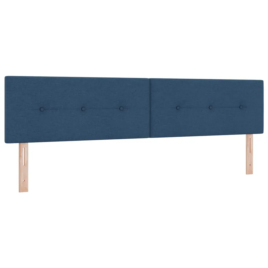 Lit ottoman avec matelas Bleu 200 x 200 cm Tissu - 3