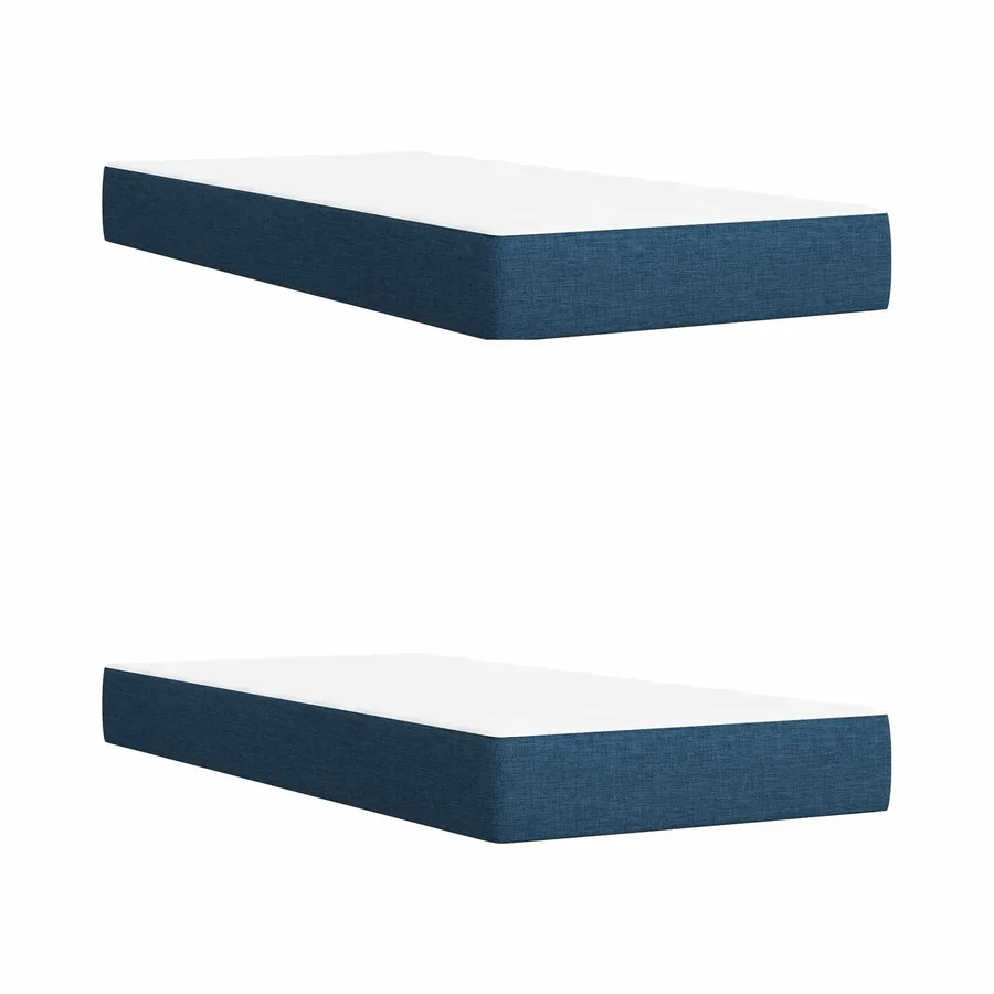 Lit ottoman avec matelas Bleu 200 x 200 cm Tissu - 6