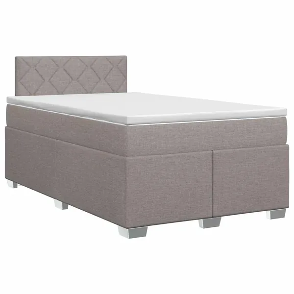 Lit boxspring avec matelas Taupe 120 x 200 cm Tissu