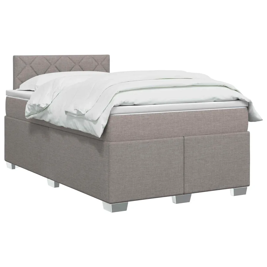 Lit boxspring avec matelas Taupe 120 x 200 cm Tissu - 2