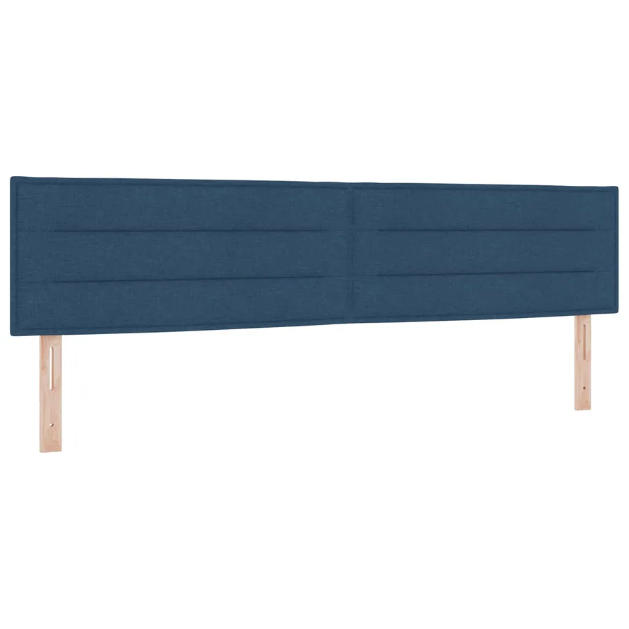 Lit boxspring avec matelas Bleu 200 x 200 cm Tissu - 3