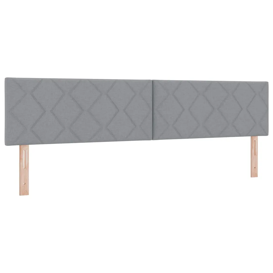 Lit boxspring avec matelas Gris clair 200 x 200 cm Tissu - 3