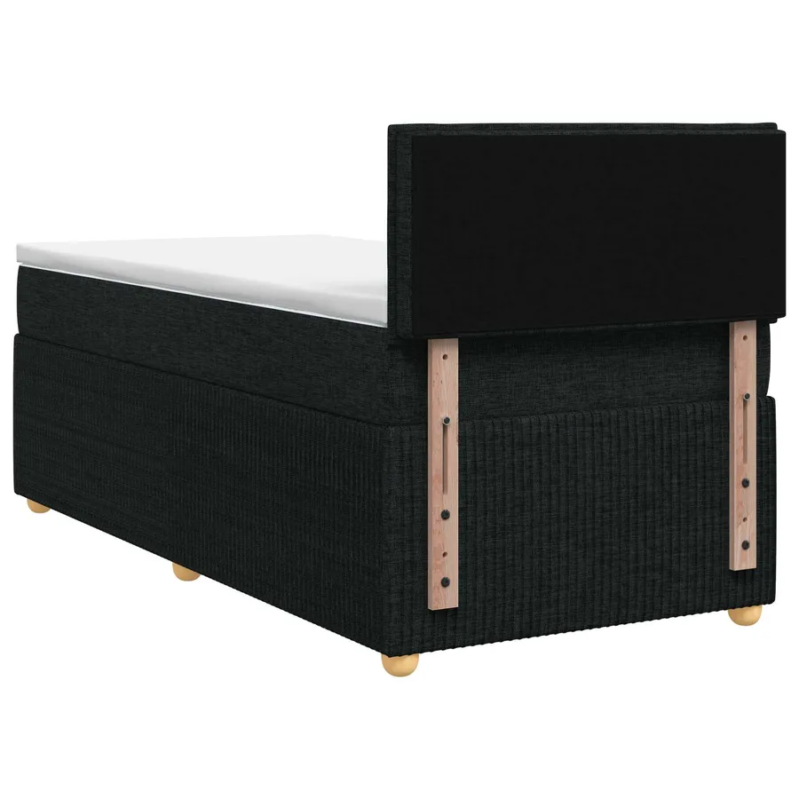 Lit boxspring avec matelas Noir 90 x 200 cm Tissu - 7