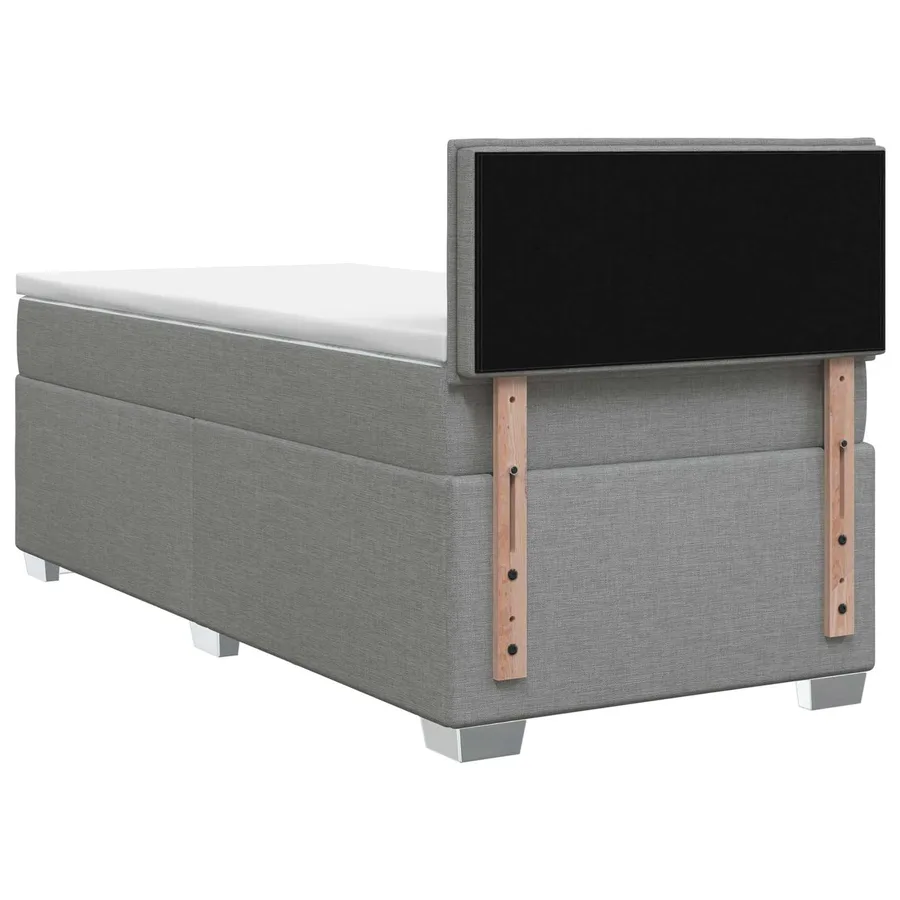 Lit boxspring avec matelas Gris clair 90 x 200 cm Tissu - 7