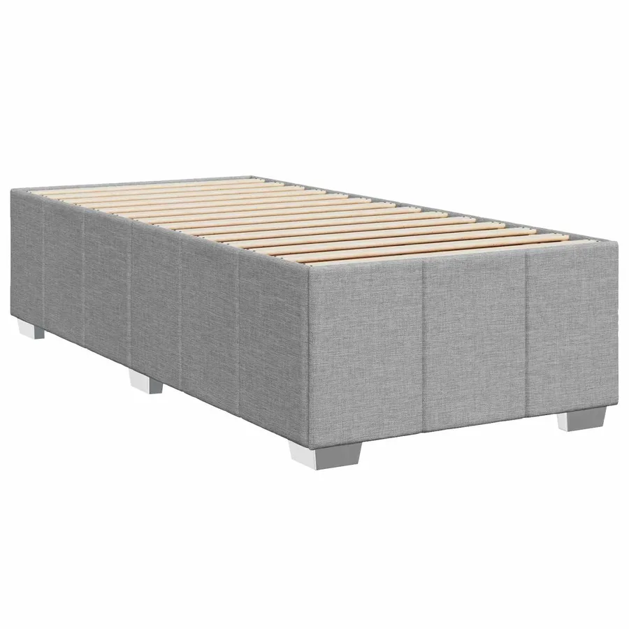 Lit boxspring avec matelas Gris clair 90 x 200 cm Tissu - 4