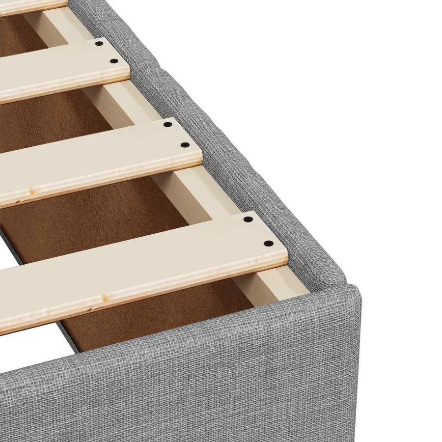 Lit boxspring avec matelas Gris clair 90 x 200 cm Tissu - 9