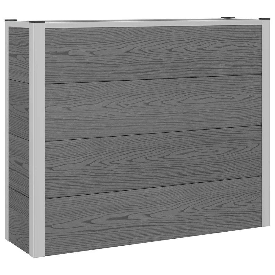 Jardinière surélevée Gris 100 x 30 x 82 cm WPC et Aluminium - 2
