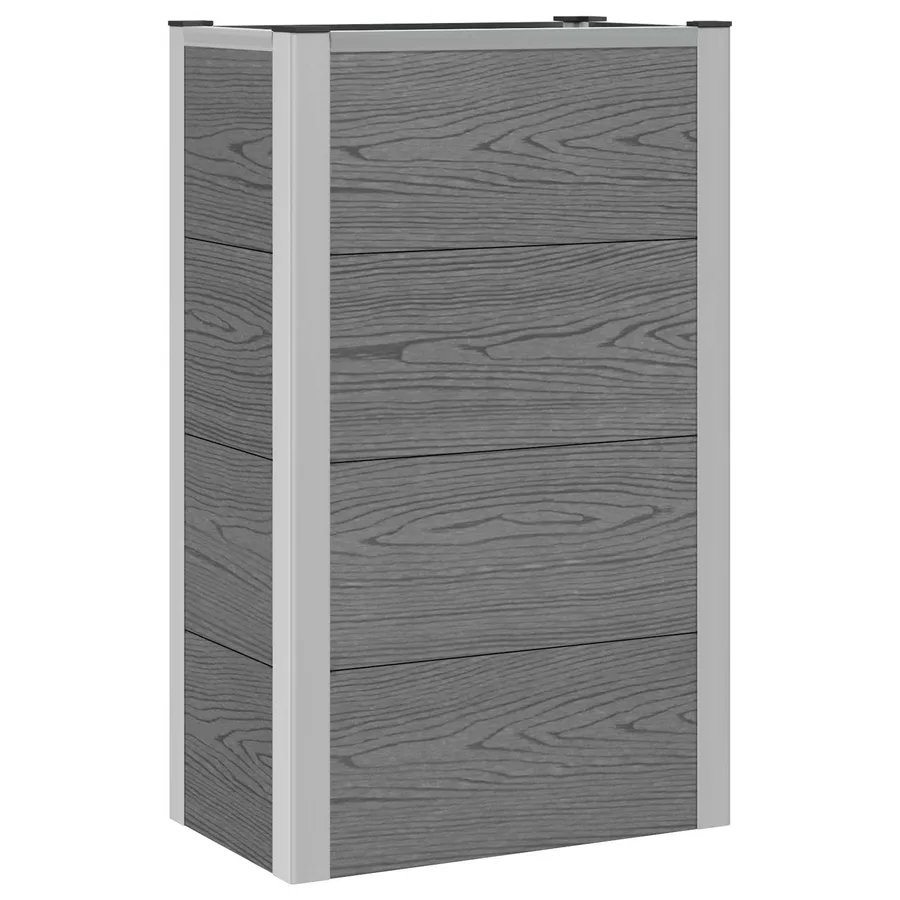 Jardinière surélevée Gris 50 x 30 x 82 cm WPC et Aluminium - 2