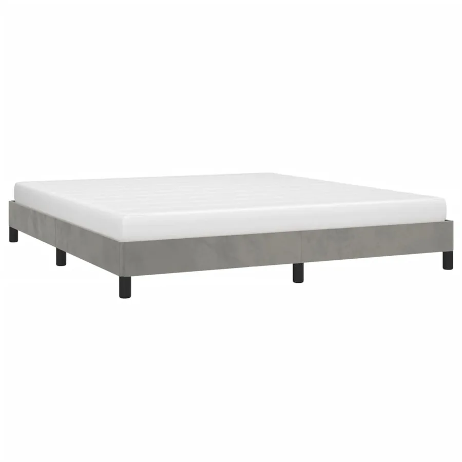 Cadre de lit sans matelas gris clair 180x200 cm velours - 3