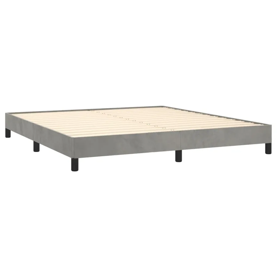 Cadre de lit sans matelas gris clair 180x200 cm velours - 4
