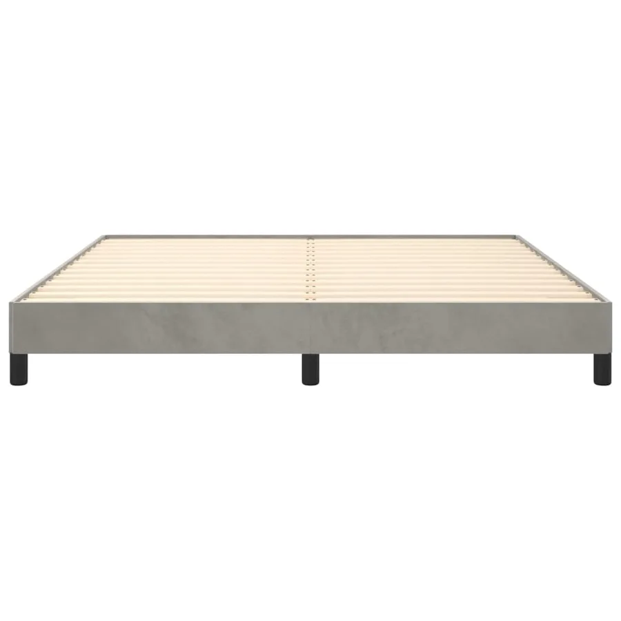 Cadre de lit sans matelas gris clair 180x200 cm velours - 5