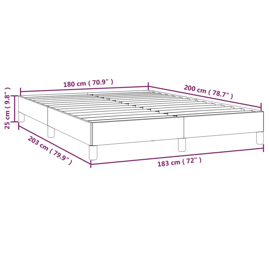 Cadre de lit sans matelas gris clair 180x200 cm velours - 9