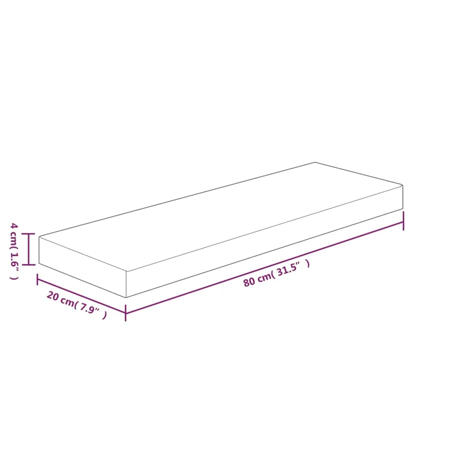 Panneau d'étagère 80x20x4 cm Bois de chêne massif non traité - 4
