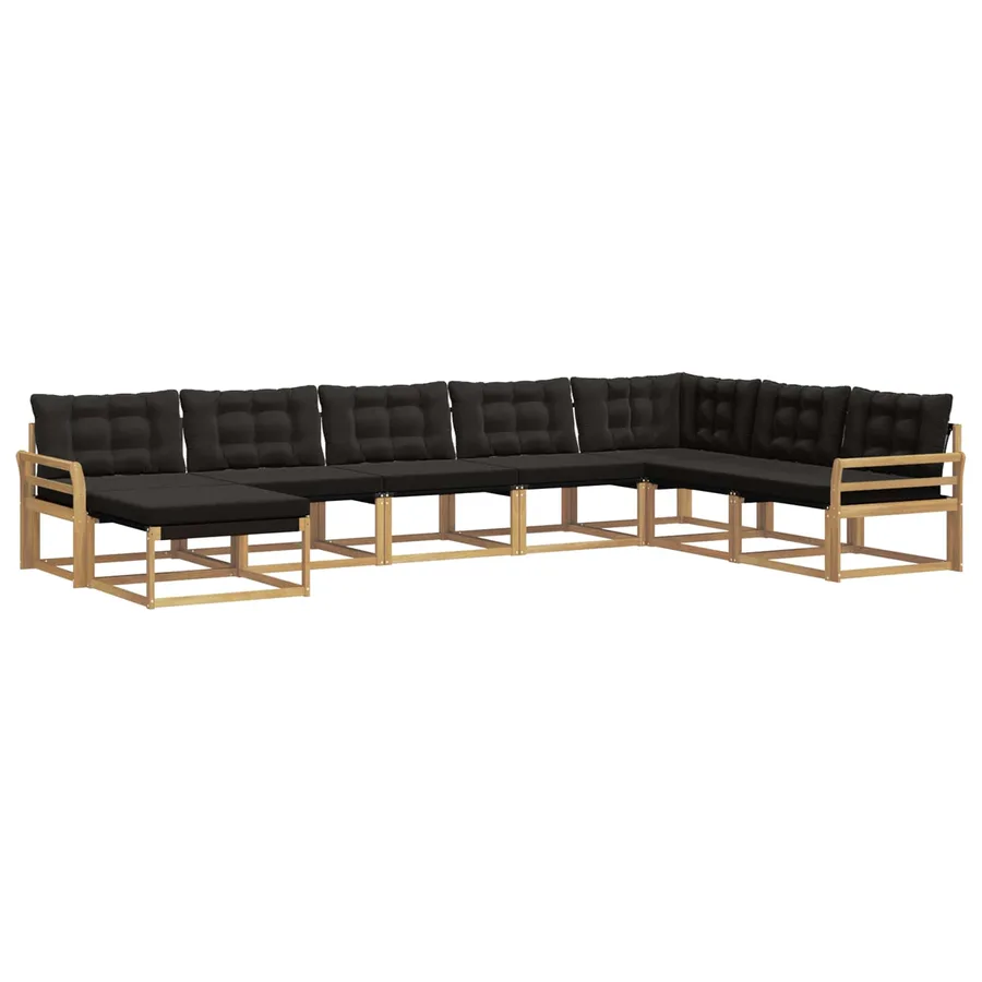 Ensemble de canapés d'extérieur 8 pcs Blanc et noir - 2