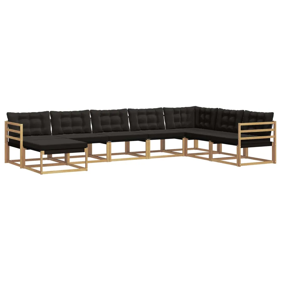Ensemble de canapés d'extérieur 8 pcs Blanc et noir - 2