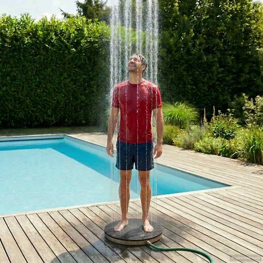 Douche de jardin WPC et Acier inoxydable 201 Anthracite