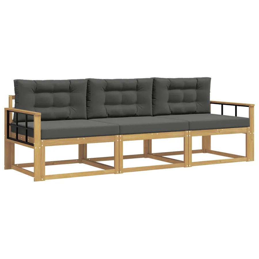 Ensemble de canapés d'extérieur 3 pcs Blanc et anthracite - 2