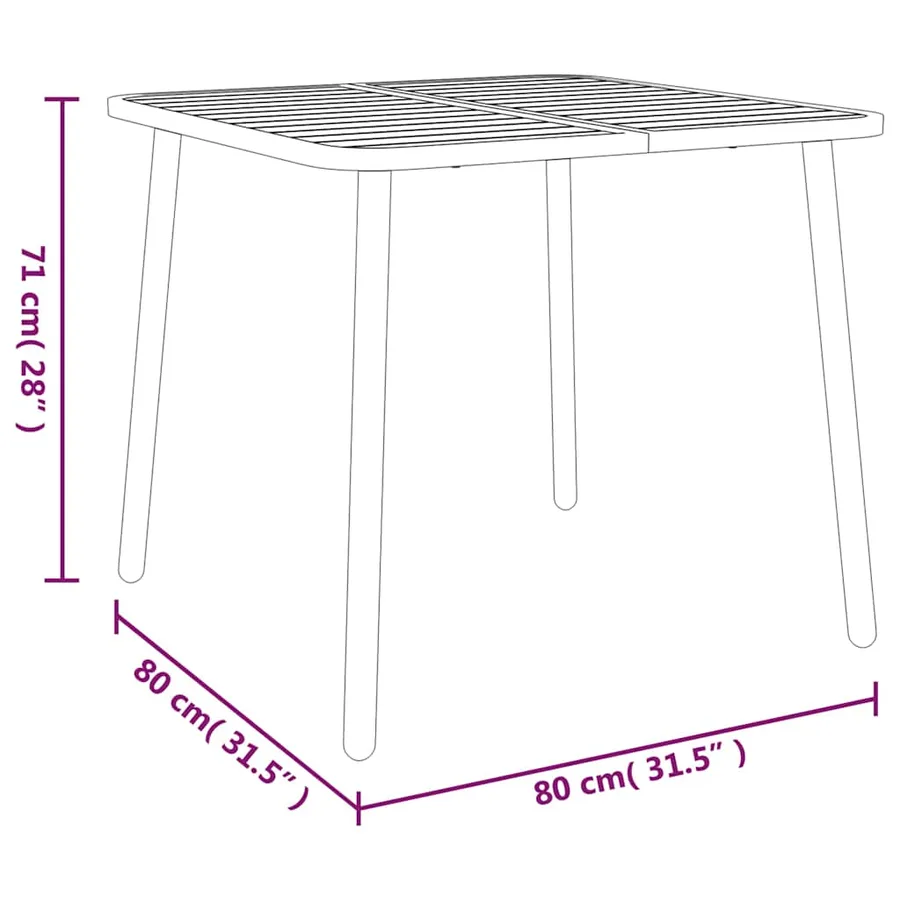 Ensemble à manger de jardin 3 pcs anthracite acier - 11