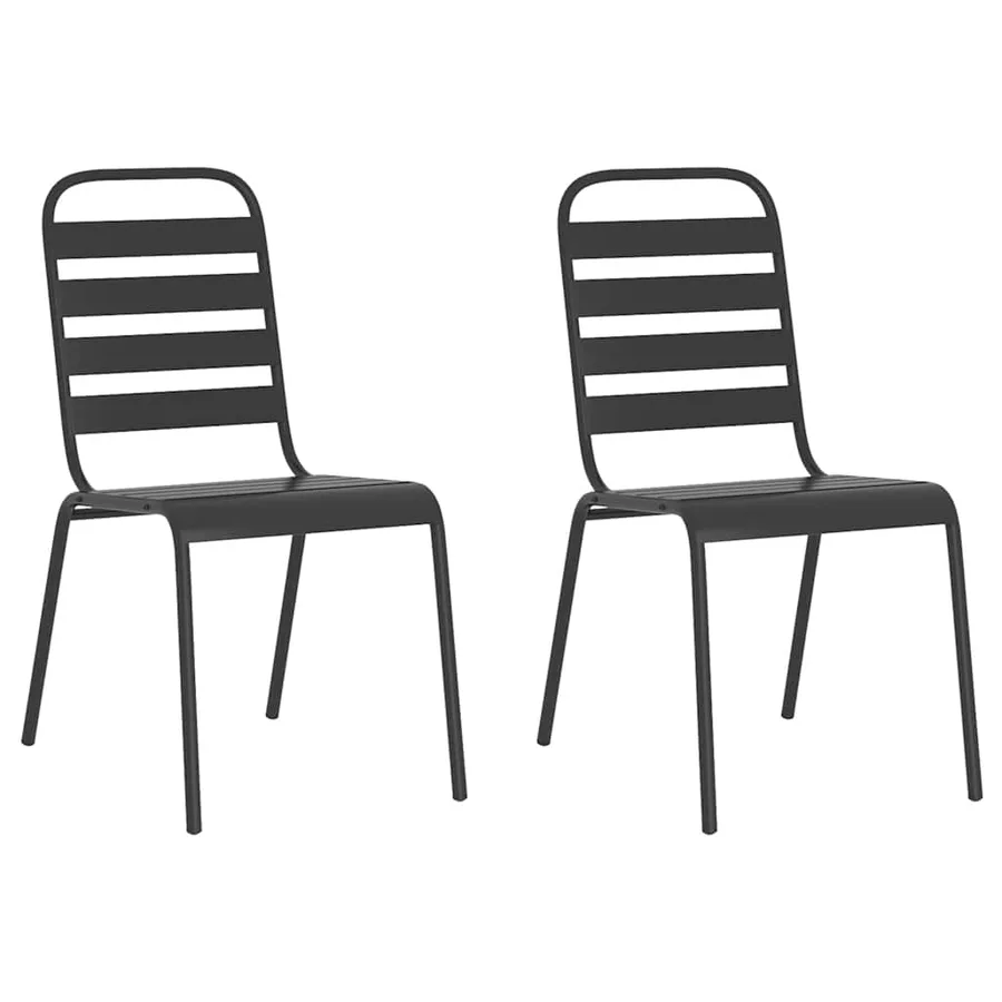 Ensemble à manger de jardin 3 pcs anthracite acier - 4