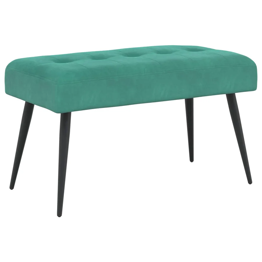 Banc avec capitonnage bouton Turquoise 80 x 40 x 46 cm Velours - 2