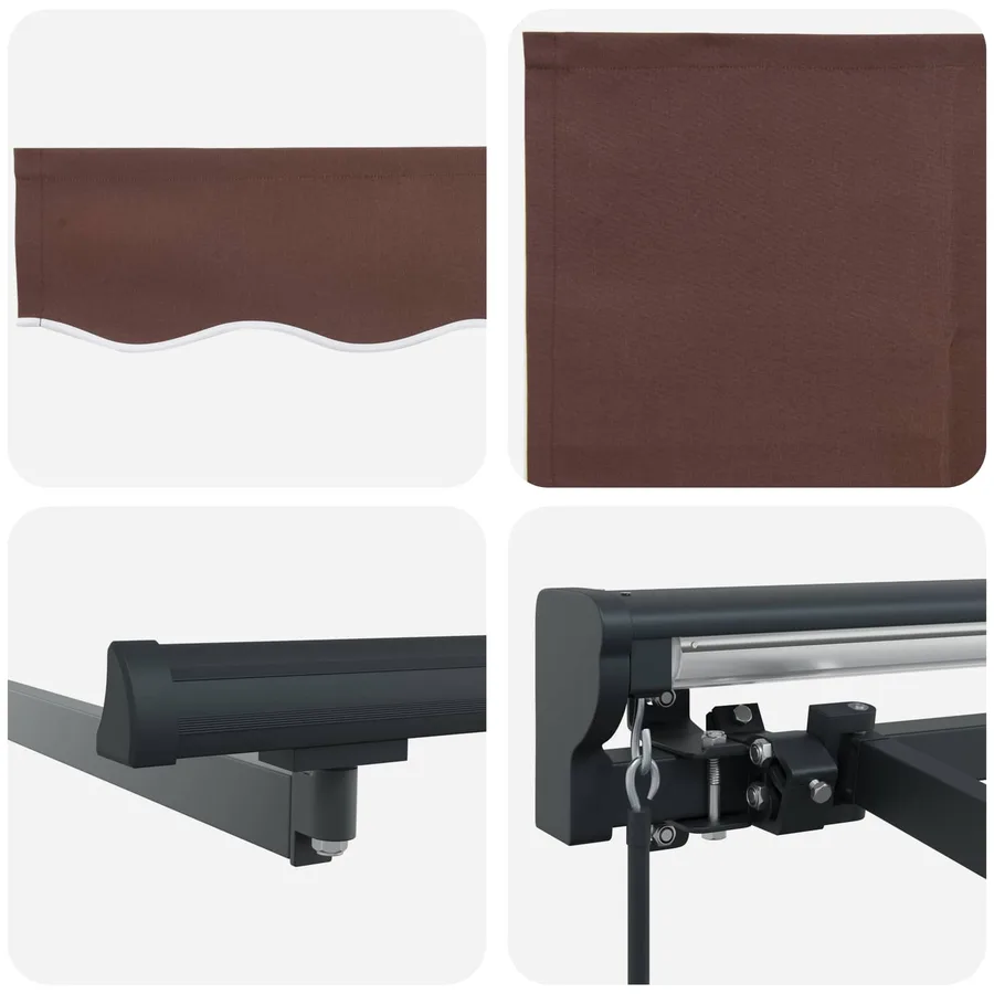 Auvent rétractable manuel Marron 4,5 × 3,5 m - 7