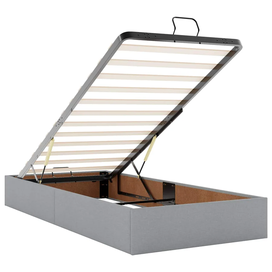 Lit ottoman avec matelas avec tête de lit 2 pc Gris clair Tissu - 4