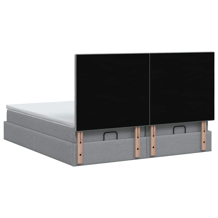 Lit ottoman avec matelas avec tête de lit 2 pc Gris clair Tissu - 8