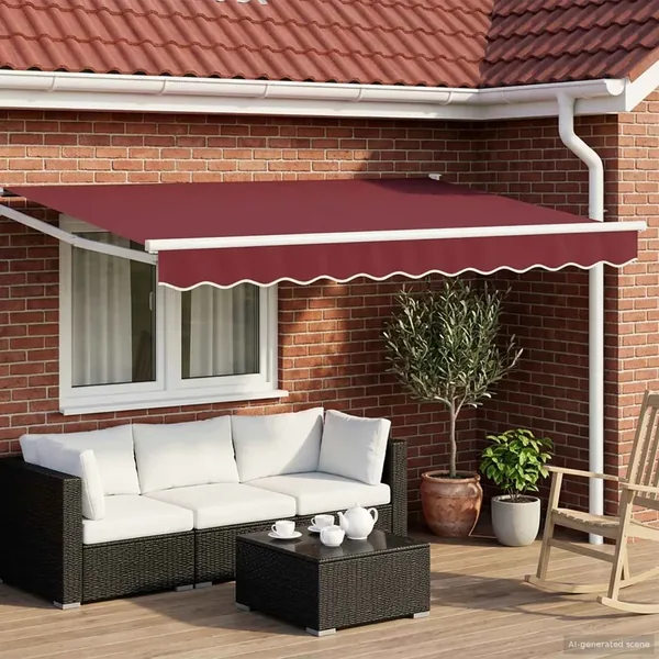 Auvent rétractable électrique Rouge bordeaux 2,5 x 2 m