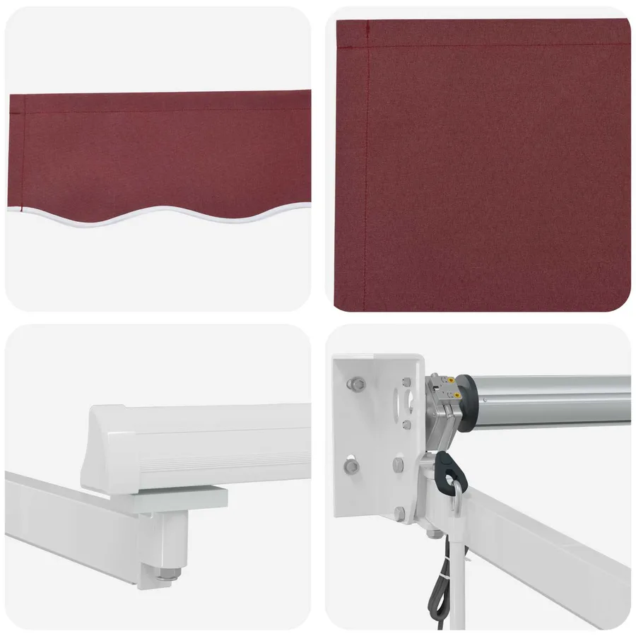 Auvent rétractable électrique Rouge bordeaux 2,5 x 2 m - 9
