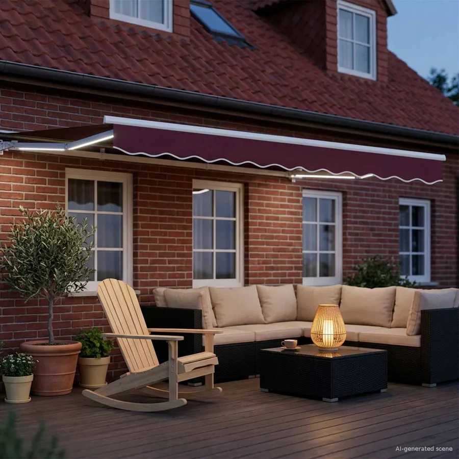 Auvent rétractable électrique Bourgogne et Blanc 2,5 x 2 m - 3