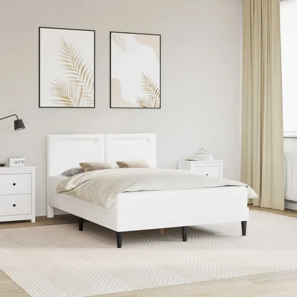 Cadre de lit avec bandes LED avec tête de lit 2 pcs Simili cuir